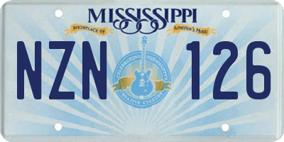 MS license plate NZN126