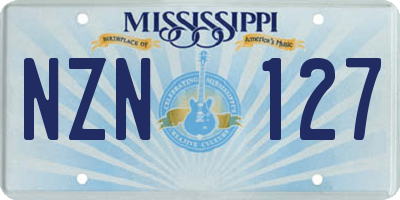 MS license plate NZN127