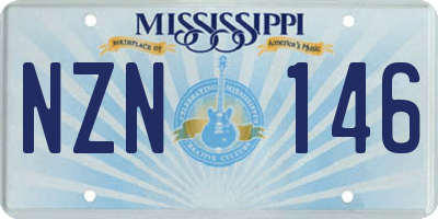 MS license plate NZN146