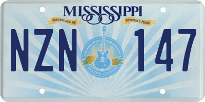 MS license plate NZN147