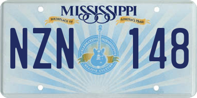 MS license plate NZN148