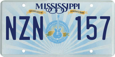 MS license plate NZN157