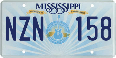 MS license plate NZN158