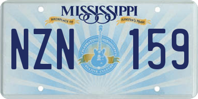 MS license plate NZN159