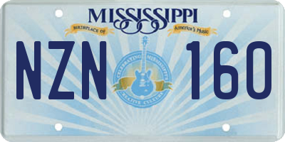 MS license plate NZN160