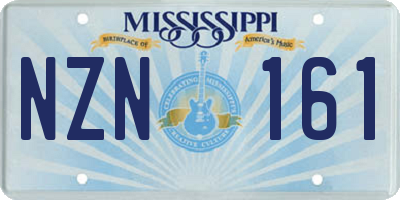 MS license plate NZN161