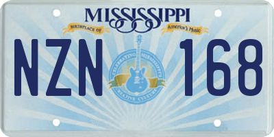 MS license plate NZN168