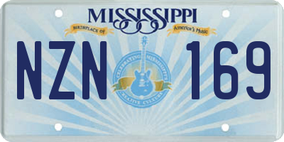 MS license plate NZN169