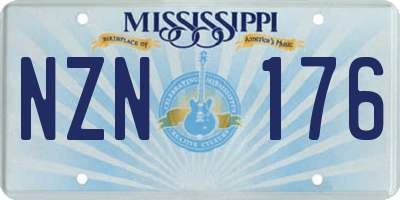 MS license plate NZN176
