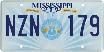 MS license plate NZN179