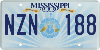 MS license plate NZN188