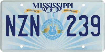 MS license plate NZN239