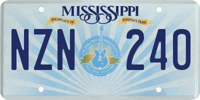 MS license plate NZN240