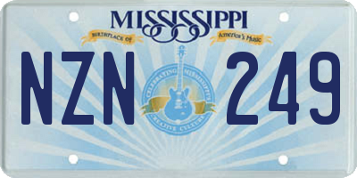 MS license plate NZN249