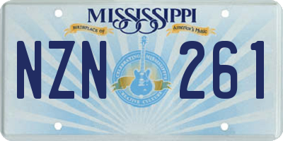 MS license plate NZN261