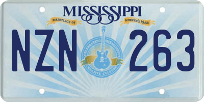MS license plate NZN263