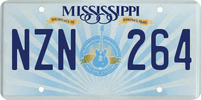 MS license plate NZN264
