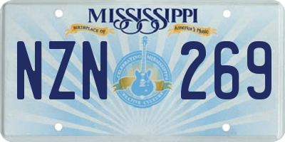 MS license plate NZN269