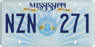 MS license plate NZN271