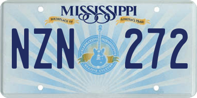 MS license plate NZN272