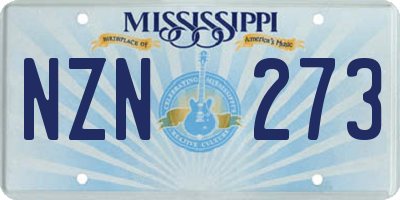 MS license plate NZN273