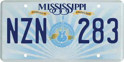 MS license plate NZN283