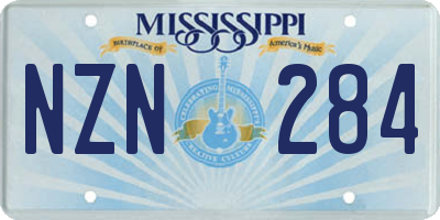 MS license plate NZN284