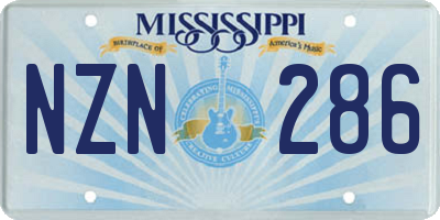 MS license plate NZN286
