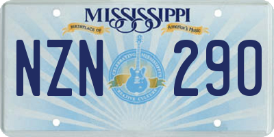MS license plate NZN290