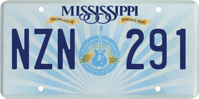 MS license plate NZN291