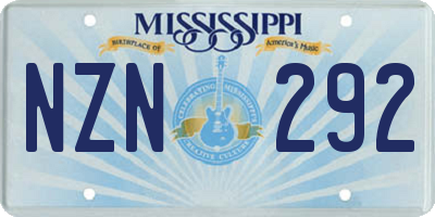 MS license plate NZN292
