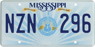 MS license plate NZN296
