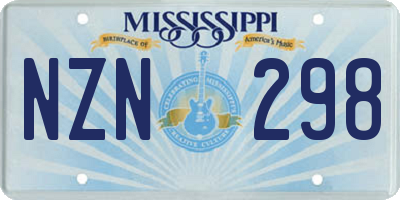 MS license plate NZN298
