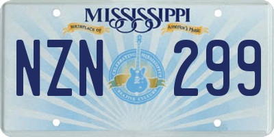 MS license plate NZN299