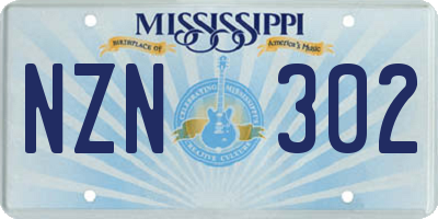 MS license plate NZN302