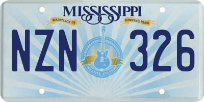 MS license plate NZN326