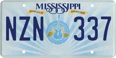 MS license plate NZN337