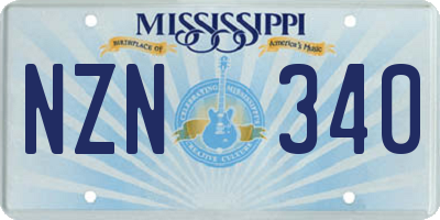 MS license plate NZN340