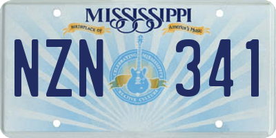 MS license plate NZN341