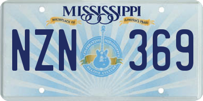 MS license plate NZN369
