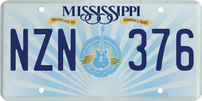 MS license plate NZN376