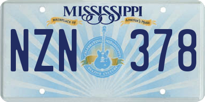 MS license plate NZN378