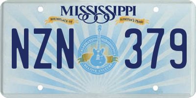 MS license plate NZN379