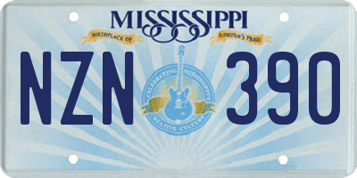 MS license plate NZN390