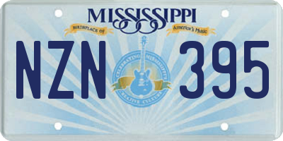 MS license plate NZN395