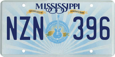 MS license plate NZN396
