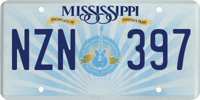 MS license plate NZN397