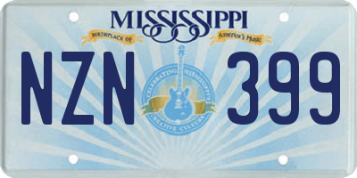 MS license plate NZN399