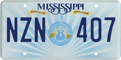 MS license plate NZN407