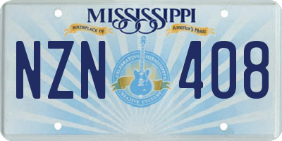 MS license plate NZN408